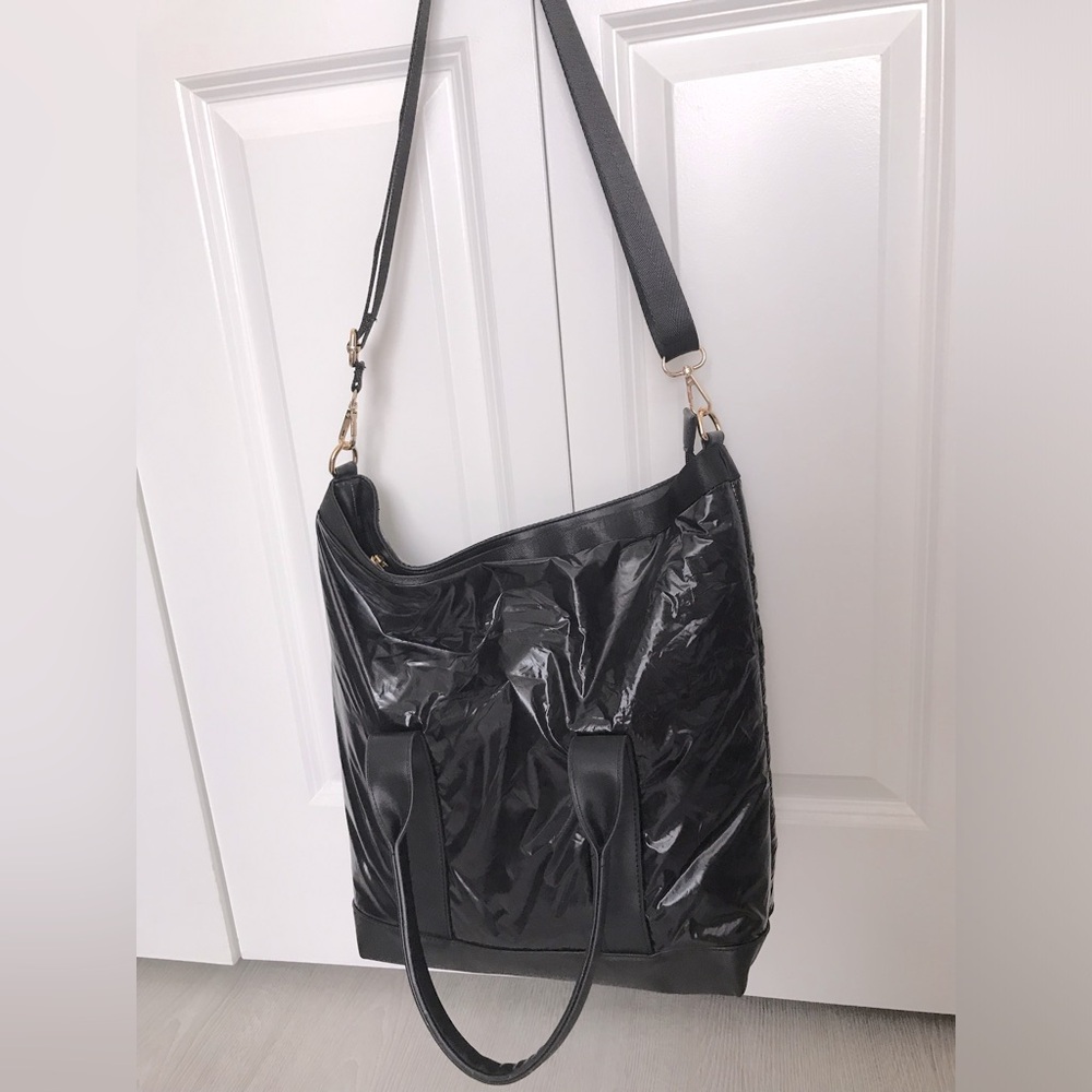 Convertible Glossy Puffer Tote Bag NWOT - Picture 6 of 9